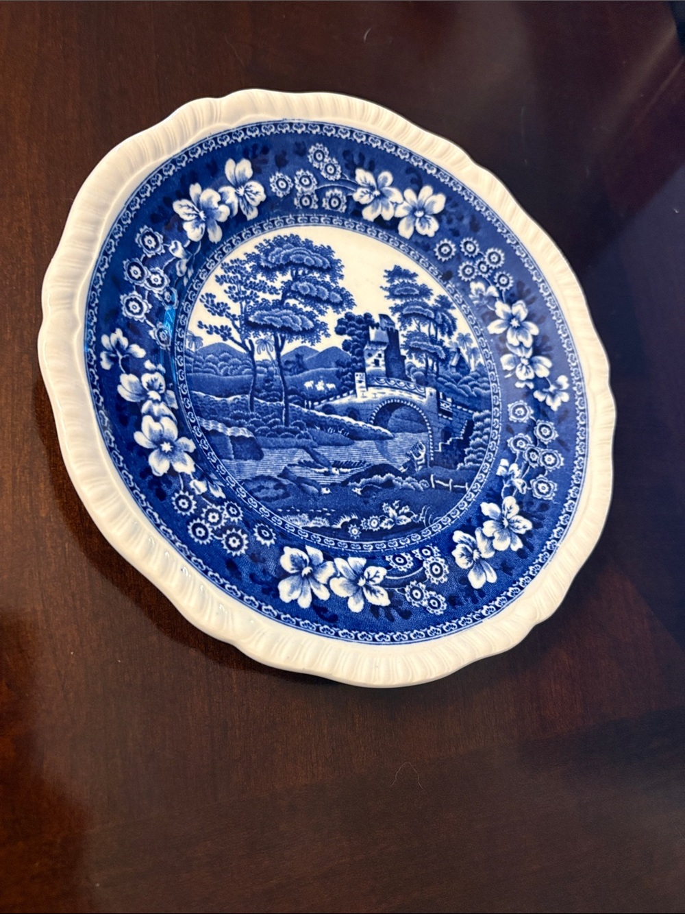 Blue and white ceramic plate - Copeland spode’s tower
